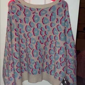 peach love cheetah sweater